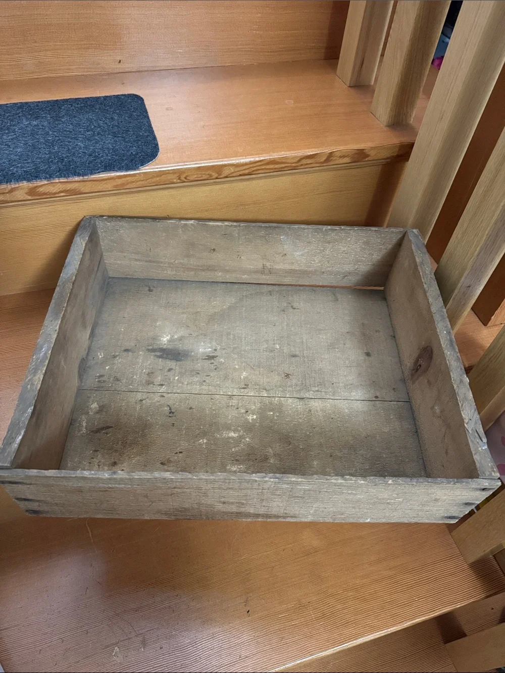 Vintage MCM Wooden Crate with 'PINKHAM' Graphics, farmhouse rustic primitive